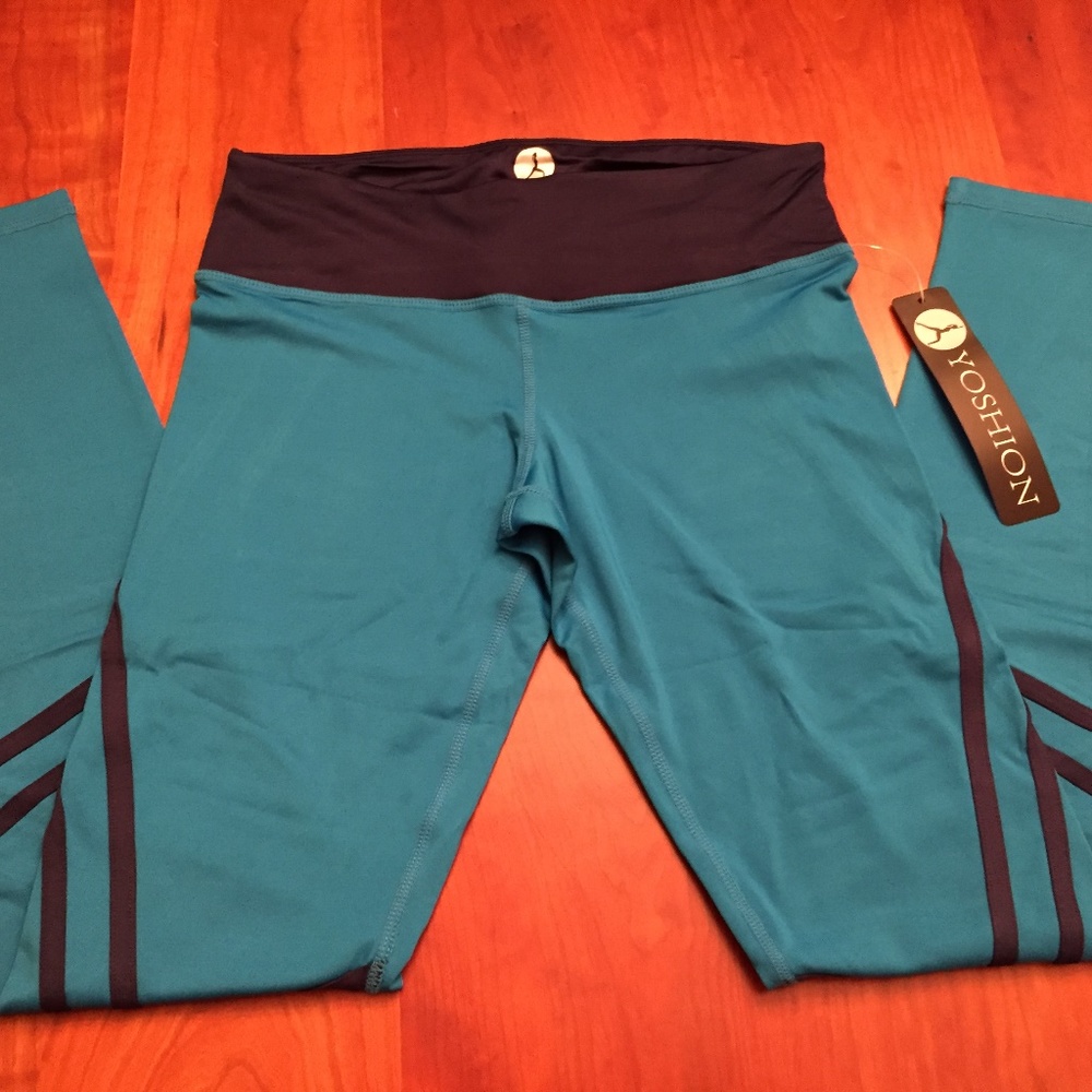 Yoshion Yoga Pants Navy/Lake Blue S /L NWT
